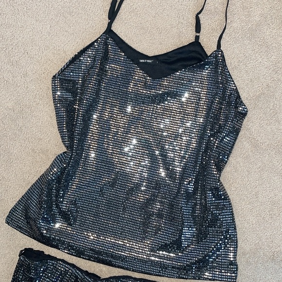 Skirt and top glitter sparkle set cocktail dress party outfit D&G GG - Picture 9 of 15